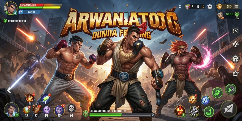 Tampilan menarik dari gameplay pertarungan ARWANATOTO.