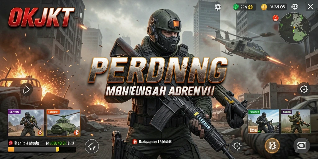 Screenshot gameplay menegangkan dari OKJKT dalam mode FPS.
