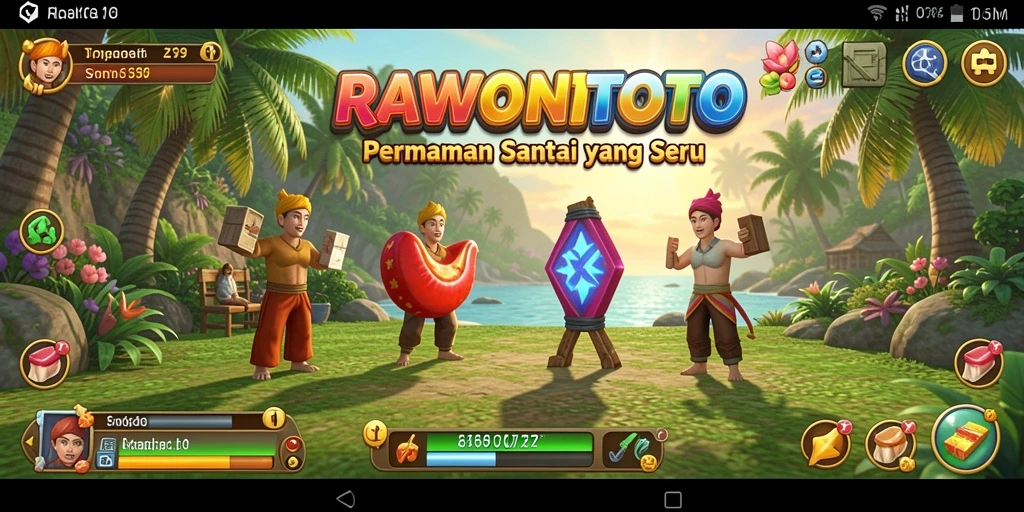 Tampilan permainan RAWONTOTO yang menarik dan seru.