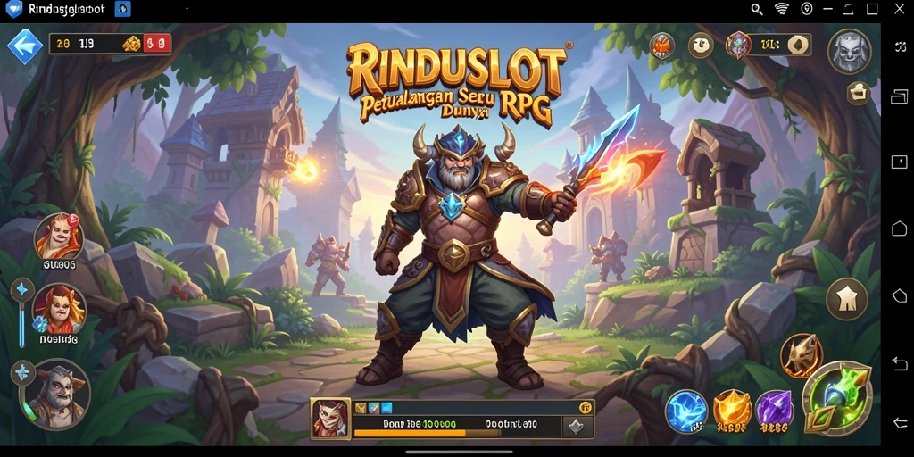 Tampilan gameplay RINDUSLOT menampilkan aksi seru dan strategi pertarungan.