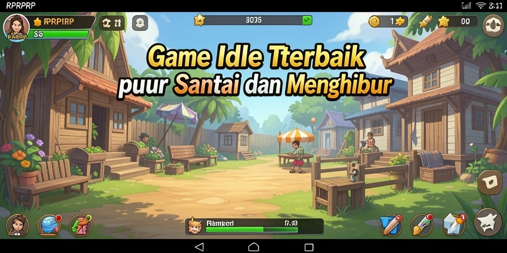 Tampilan gameplay Idle yang menarik dan penuh warna.