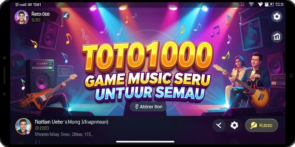 Tampilan gameplay TOTO1000 dengan interaksi musik yang seru.